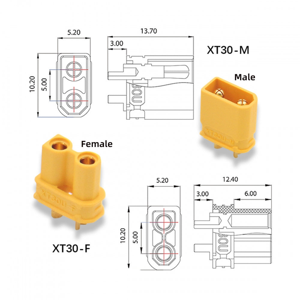 Type-C Female Input 100W 20V 5A PD to XT30 Male Output SC100 Protocol Fast Charging Adapter for RC Lipo Battery Quadcopter
