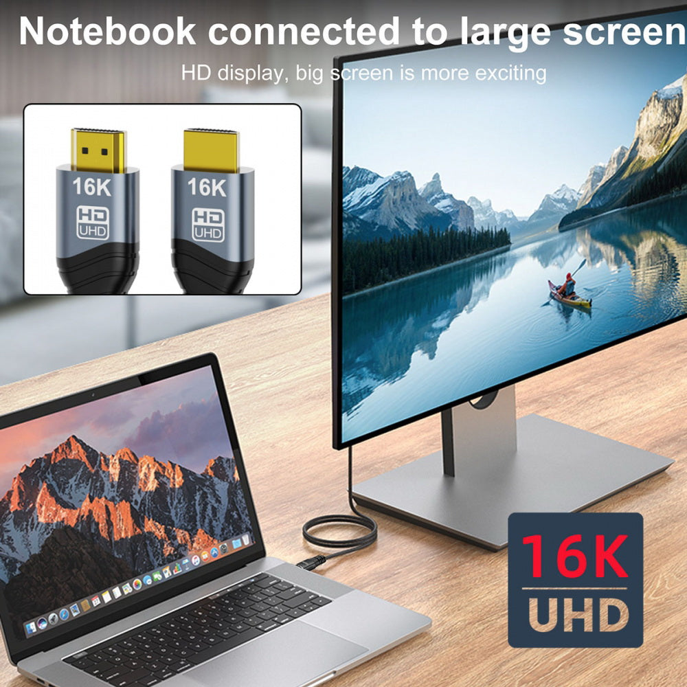 16K 8K UHD HDMI Type-A Male to HDMI 2.2 Male HDTV Cable for HDTV Desktop Laptop Monitor