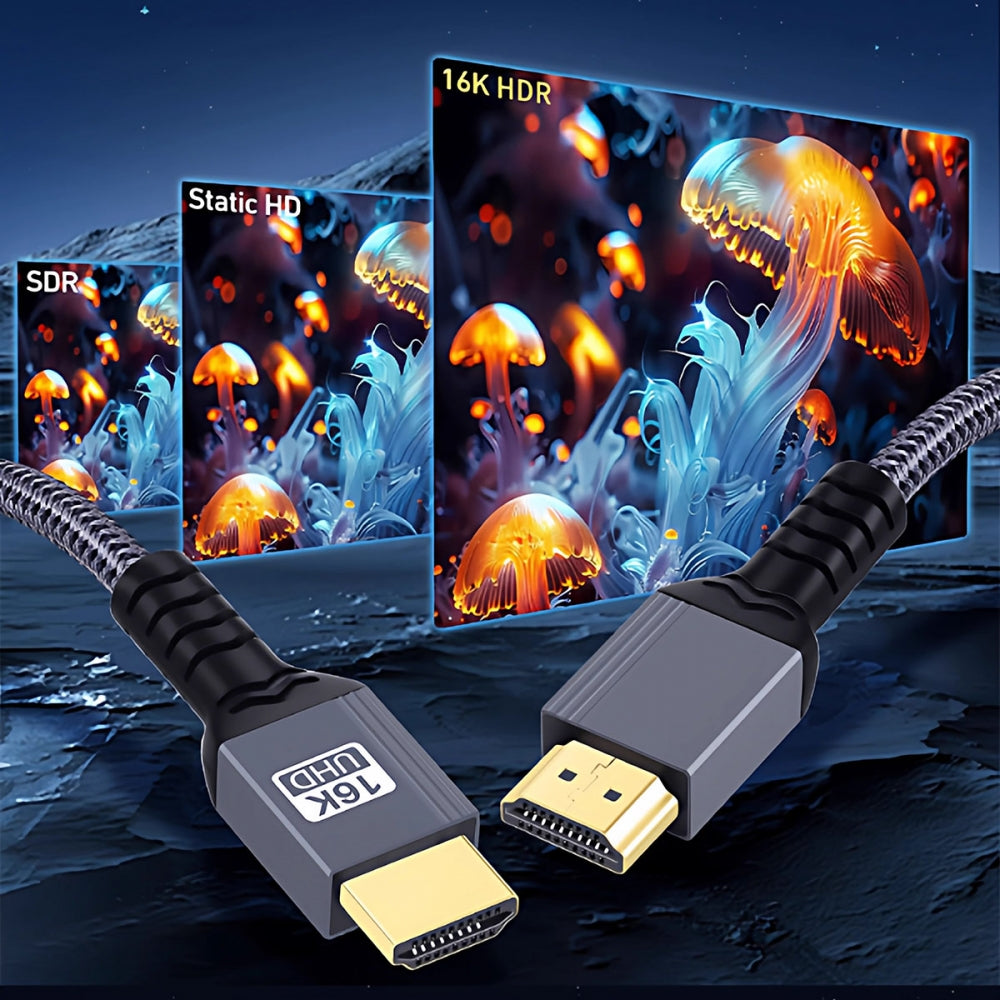 16K 8K UHD HDMI 2.2 Version Type-A Male to HDMI Male HDTV Cable for HDTV Desktop Laptop Monitor