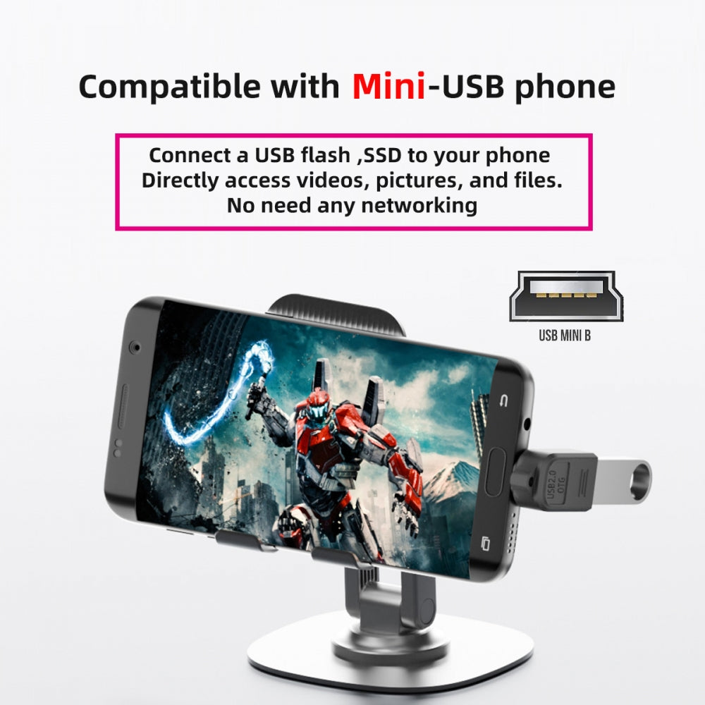 4pcs/lot Mini USB 2.0 Type-B Male to OTG USB2.0 Type-A Female Adapter On-the-Go 90 Degree Angled for Phone Tablet Disk Keyboard Data