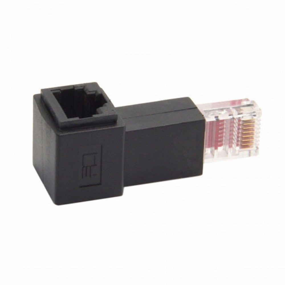 Chenyang Left Angled 90 Degree 8P8C FTP STP UTP Cat 5e Male to Female Lan Ethernet Network Extension Adapter UT-010-LE