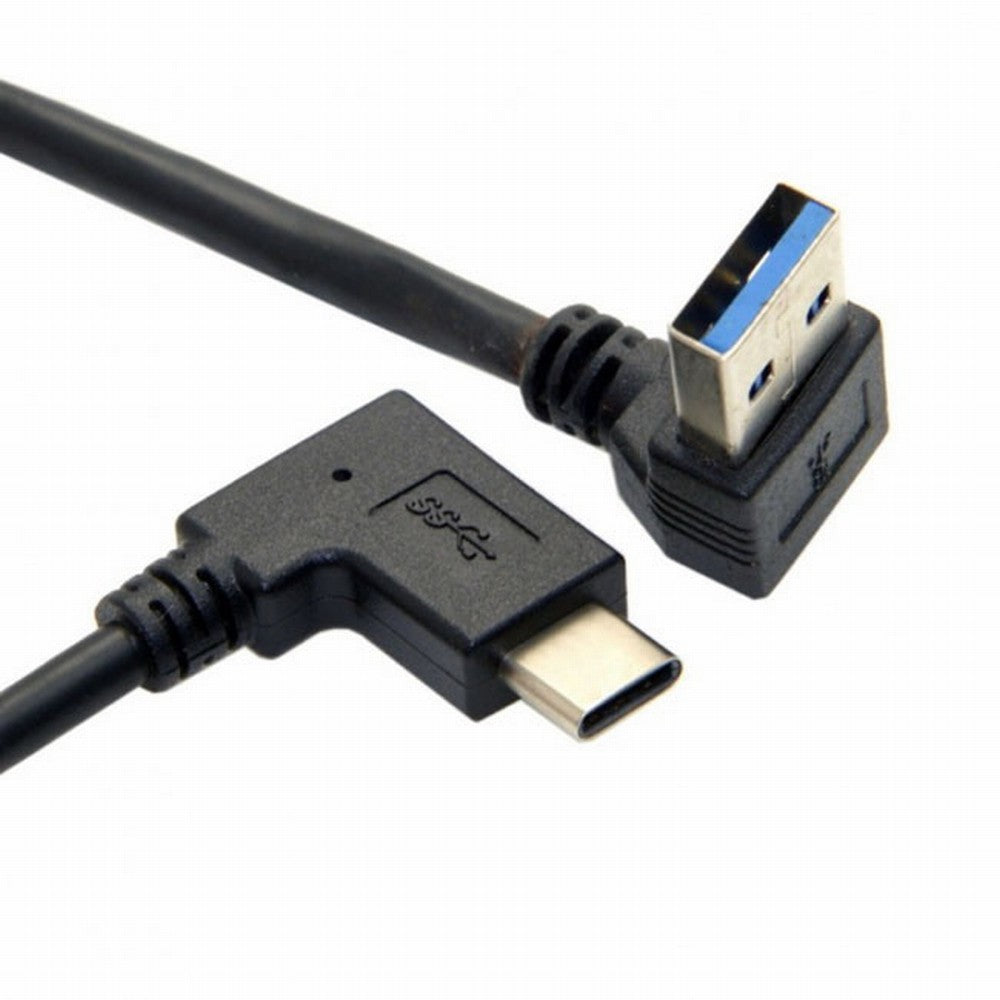 Chenyang Reversible USB 3.1 USB-C Angled to 90 Degree Up Angled A Male Data Cable for Laptop Tablet Phone UC-089-UP
