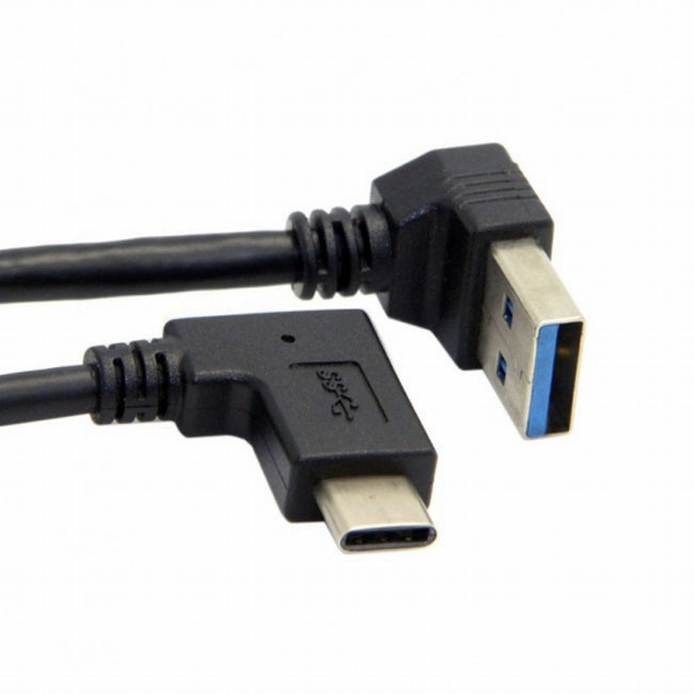 Chenyang Reversible USB 3.1 USB-C Angled to 90 Degree Down Angled A Male Data Cable for Laptop Tablet Mobile Phone UC-089-DN