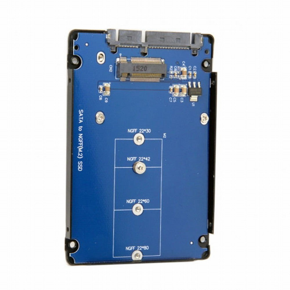 Chenyang B+M Key Socket 2 M.2 NGFF (SATA) SSD to 2.5 SATA Adapter Card Adapter with Black Metal Case SA-104