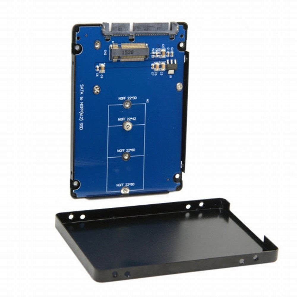 Chenyang B+M Key Socket 2 M.2 NGFF (SATA) SSD to 2.5 SATA Adapter Card Adapter with Black Metal Case SA-104