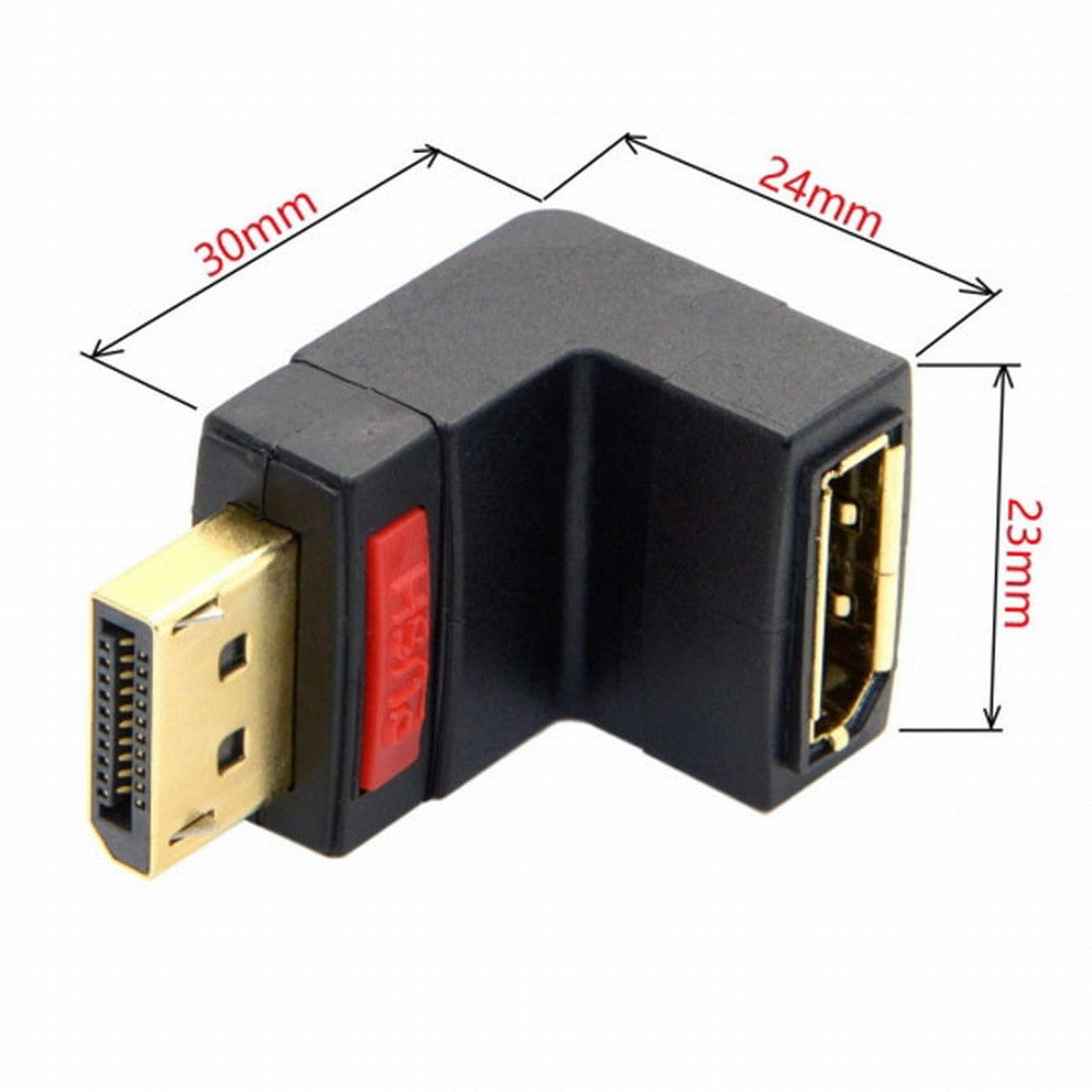 Chenyang Up Angled 90 Degree DP DisplayPort Male to Female Extension Adapter 4K DP-016-UP