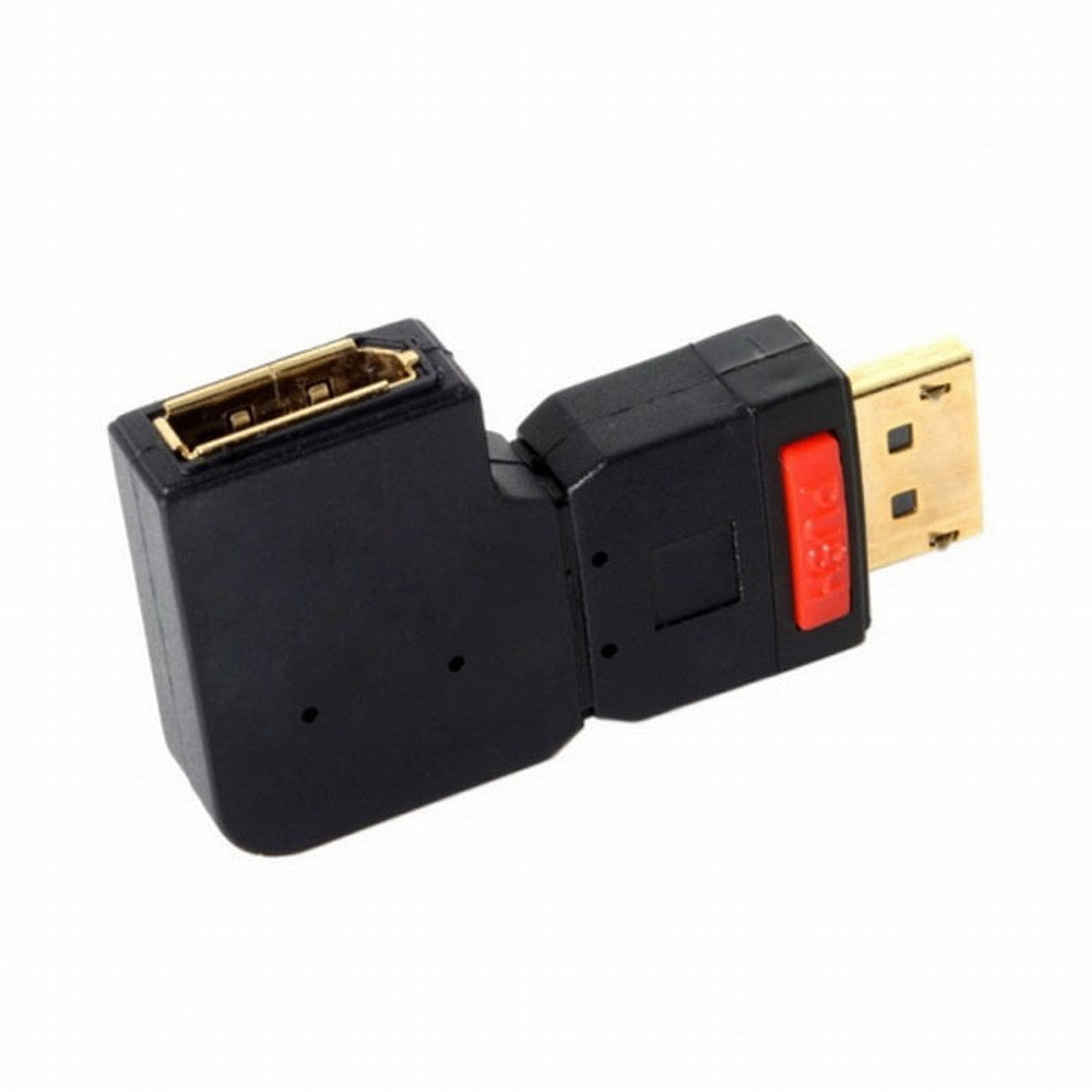 Chenyang Left Angled 90 Degree DisplayPort Male to Female Extension Adapter Standard DP 4K DP-016-LE