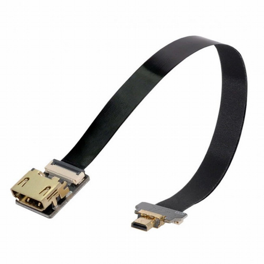 Chenyang CYFPV HDMI Female to Micro HDMI Male Extension FPC Flat Cable 1080P for FPV HDTV Multicopter Aerial Photography CC-HD-197-BK