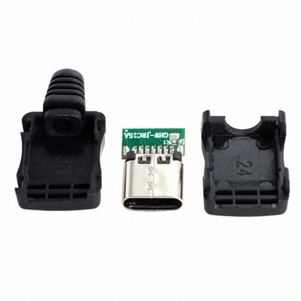 Chenyang 10set DIY 4pin USB 2.0 Type C Female Socket Connector SMT type with PC Board Housing 3.0mm SR UC-071
