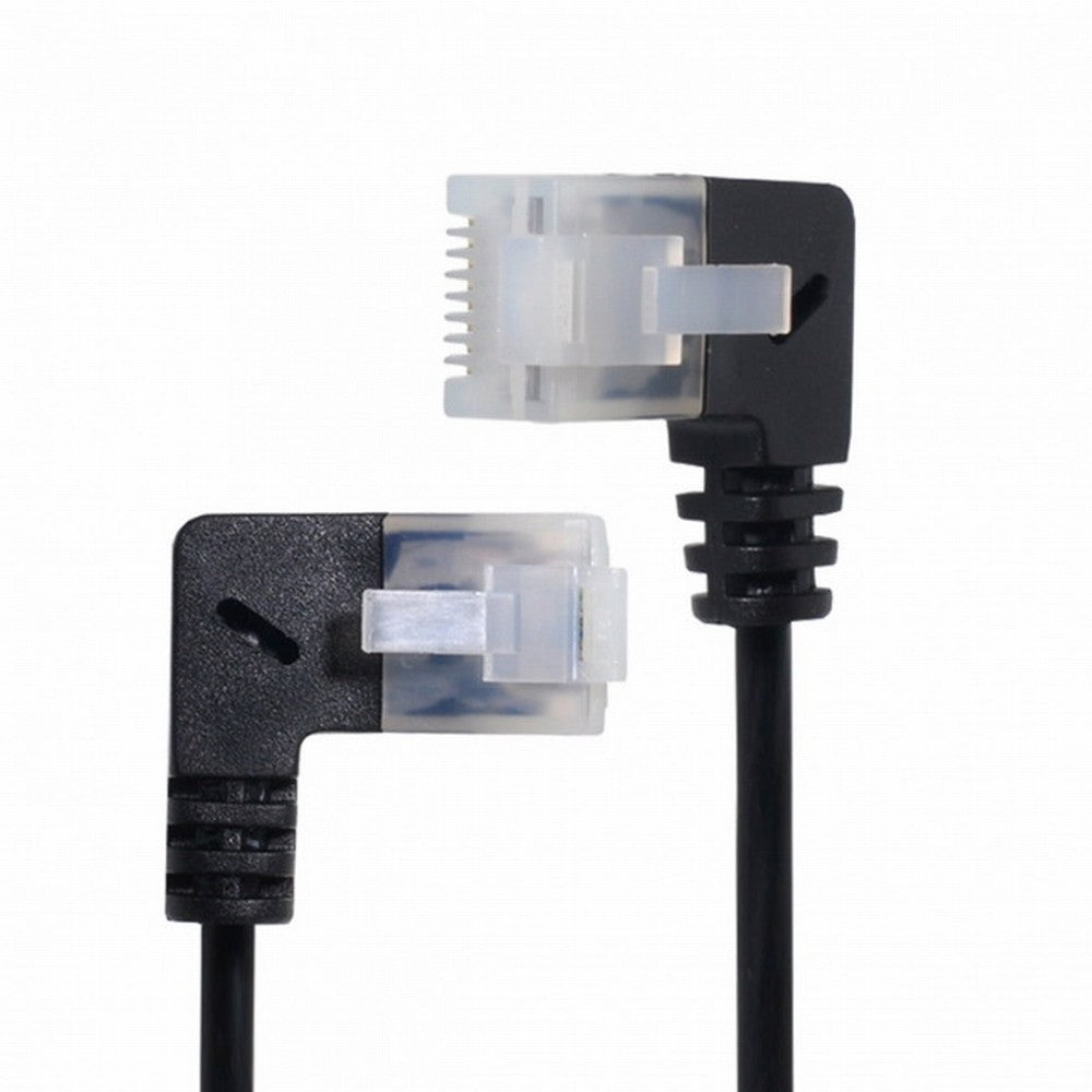 Chenyang Ultra Slim Cat6 Ethernet Cable RJ45 Left to Right Angled 25cm UTP Network Cable Patch Cord 90 Degree Cat6a Lan for Laptop Router TV BOX UT-008-LR