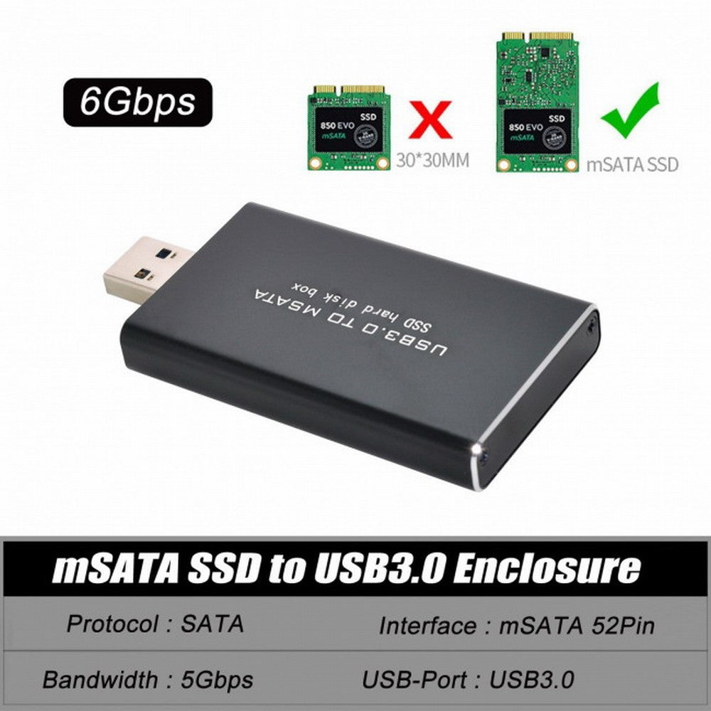 Chenyang Mini PCI-E mSATA to USB 3.0 External SSD PCBA Conveter Adapter Pen Driver Card with Case U3-034