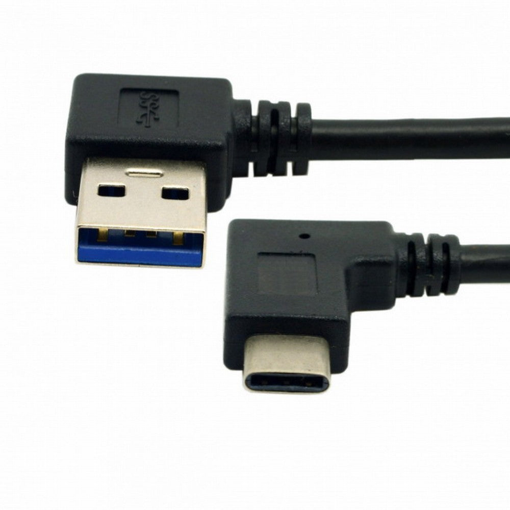 Chenyang Reversible USB 3.1 USB-C Angled to 90 Degree Left Angled A Male Data Cable for Laptop Tablet Mobile Phone UC-089-LE