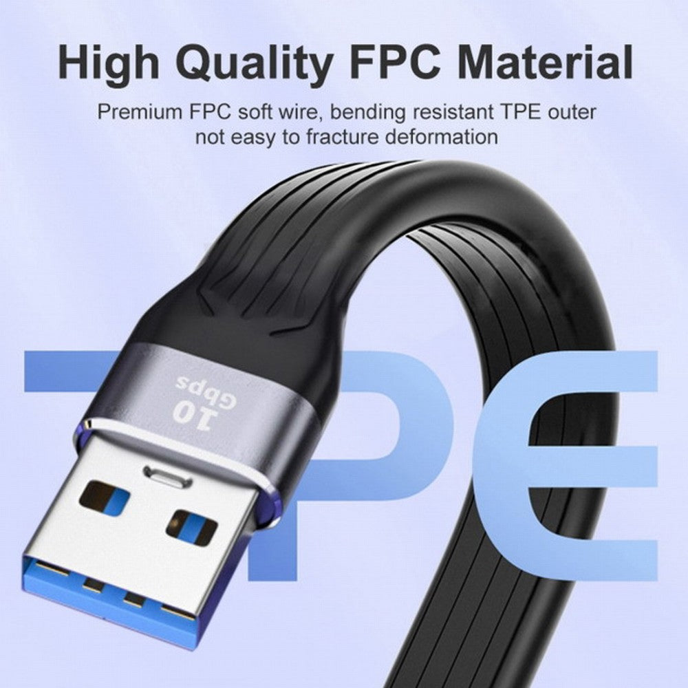 Chenyang 10Gbps USB 3.1 Type C Female to USB3.0 Type A Male Flat Slim FPC Data Cable 13cm for Laptop Phone UC-113-0.13M