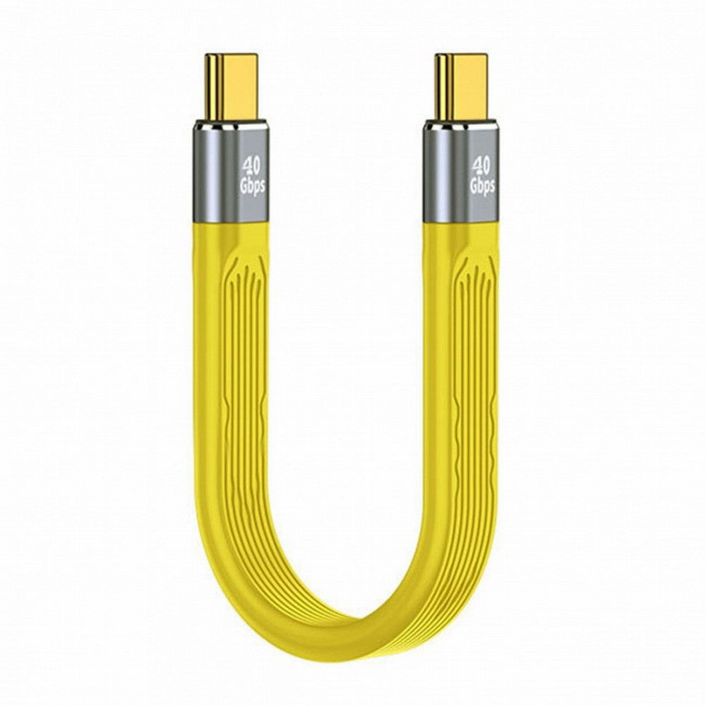 Chenyang Yellow Type-C USB-C Male to Male USB4 40Gbps 100W 8K Flat Slim FPC Data Cable for Laptop Phone 13cm UC-002-0.13Y