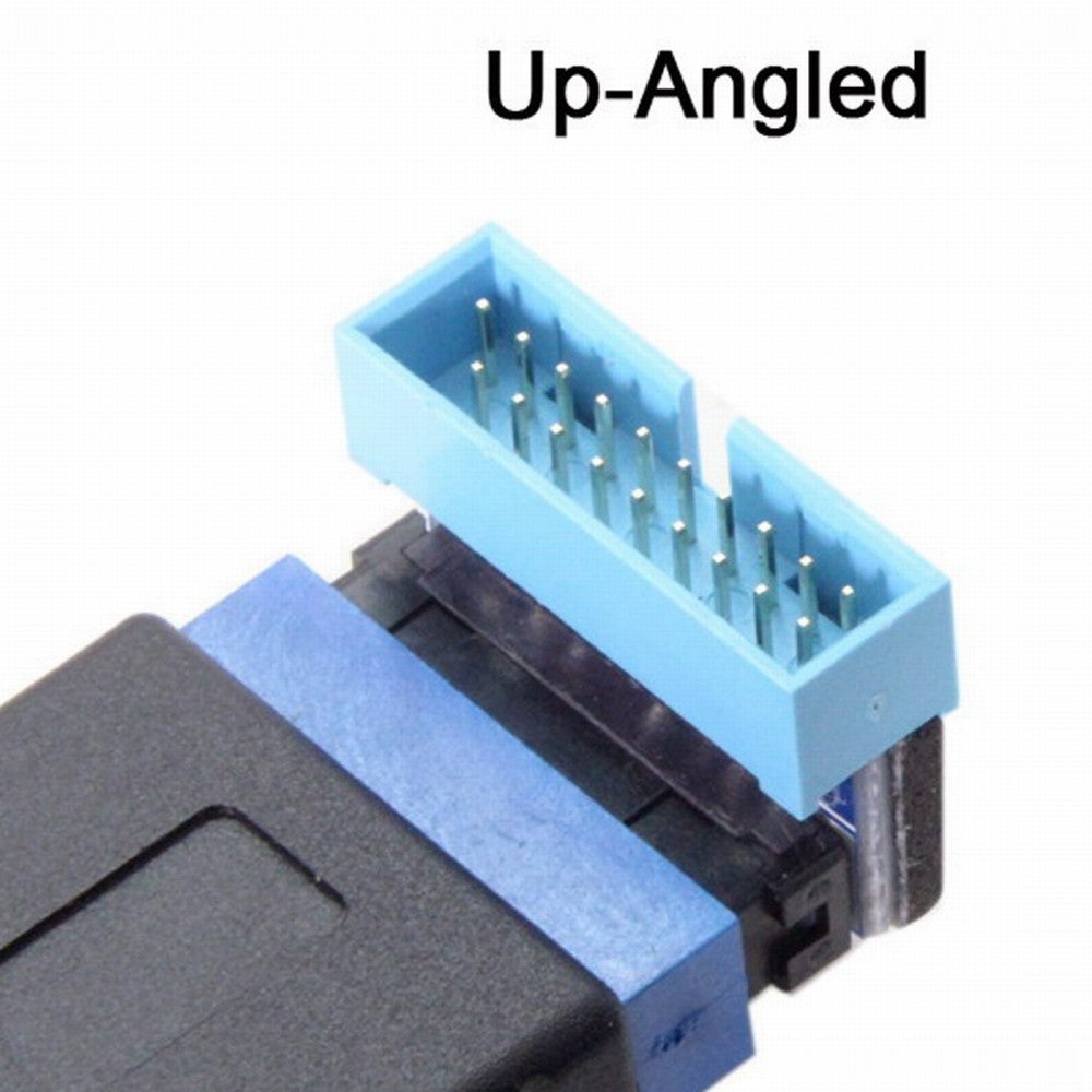 Chenyang Up Angled USB 3.0 20Pin 19Pin Male to Female Extension Adapter 90 Degree for Motherboard Mainboard U3-053-UP