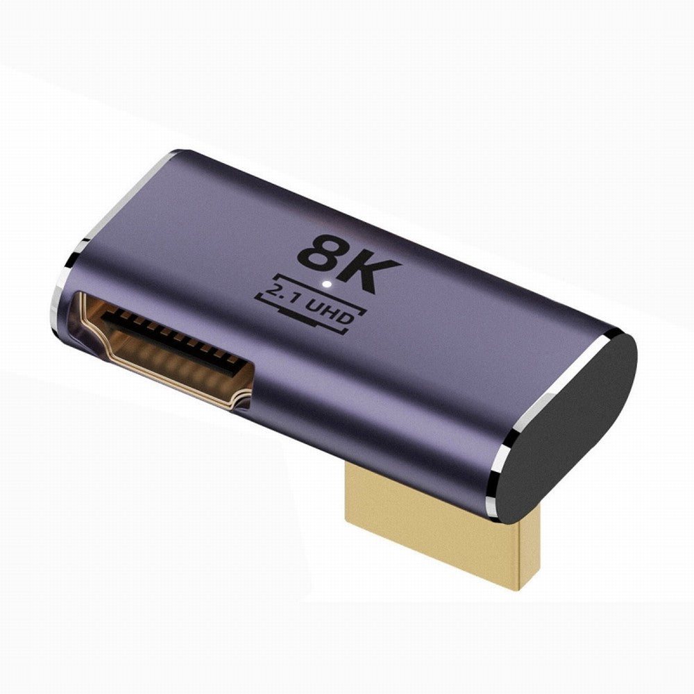 Chenyang HDMI Male to HDMI 2.1 Female Vertical 90 Degree Right Up Angled Low Profile UHD Extension Adapter Support 8K 60hz HDTV HD-011-A8K08