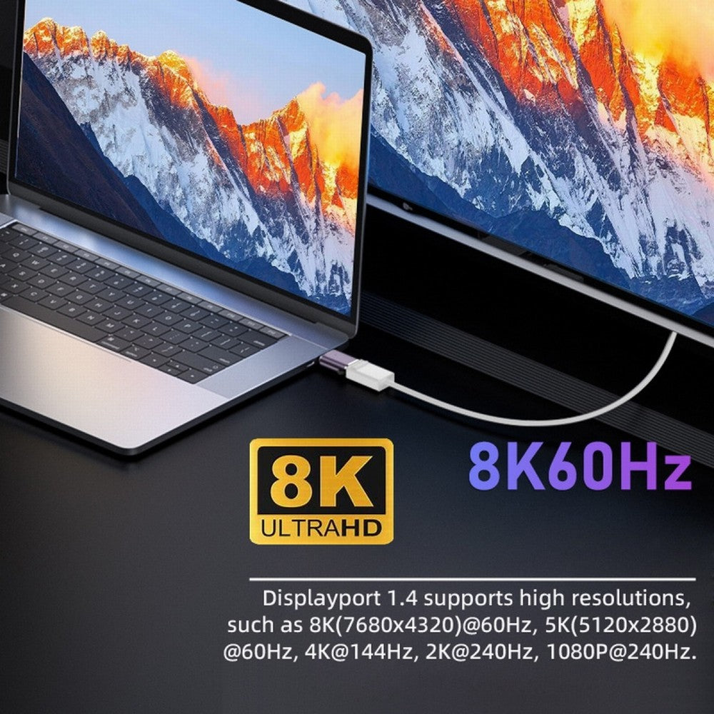 Chenyang Mini DisplayPort 1.4 Male to Mini DP Female 8K 60hz Adapter Ultra-HD UHD 4K 144hz 7680*4320 for Video PC Laptop Monitor DP-036-8K03