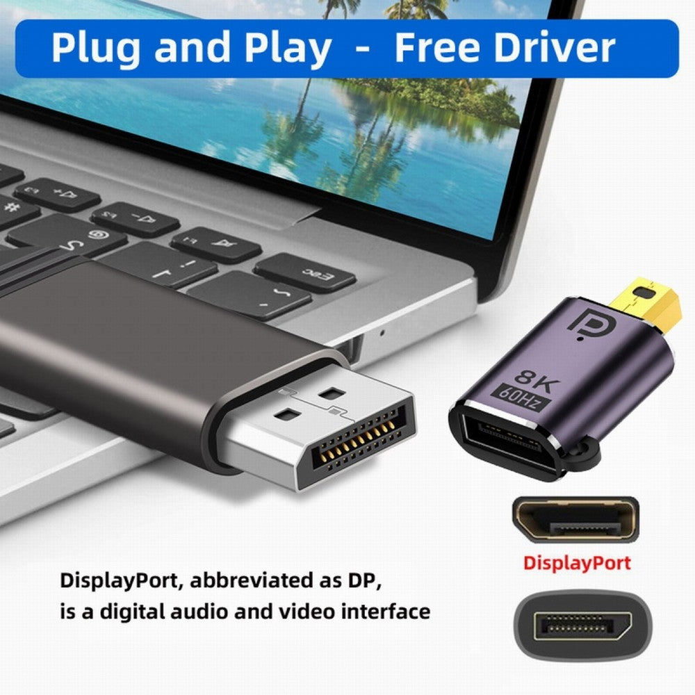 Chenyang Mini DisplayPort 1.4 Male to DP Female 8K 60hz Adapter Ultra-HD UHD 4K 144hz 7680*4320 for Video PC Laptop Monitor DP-036-8K01