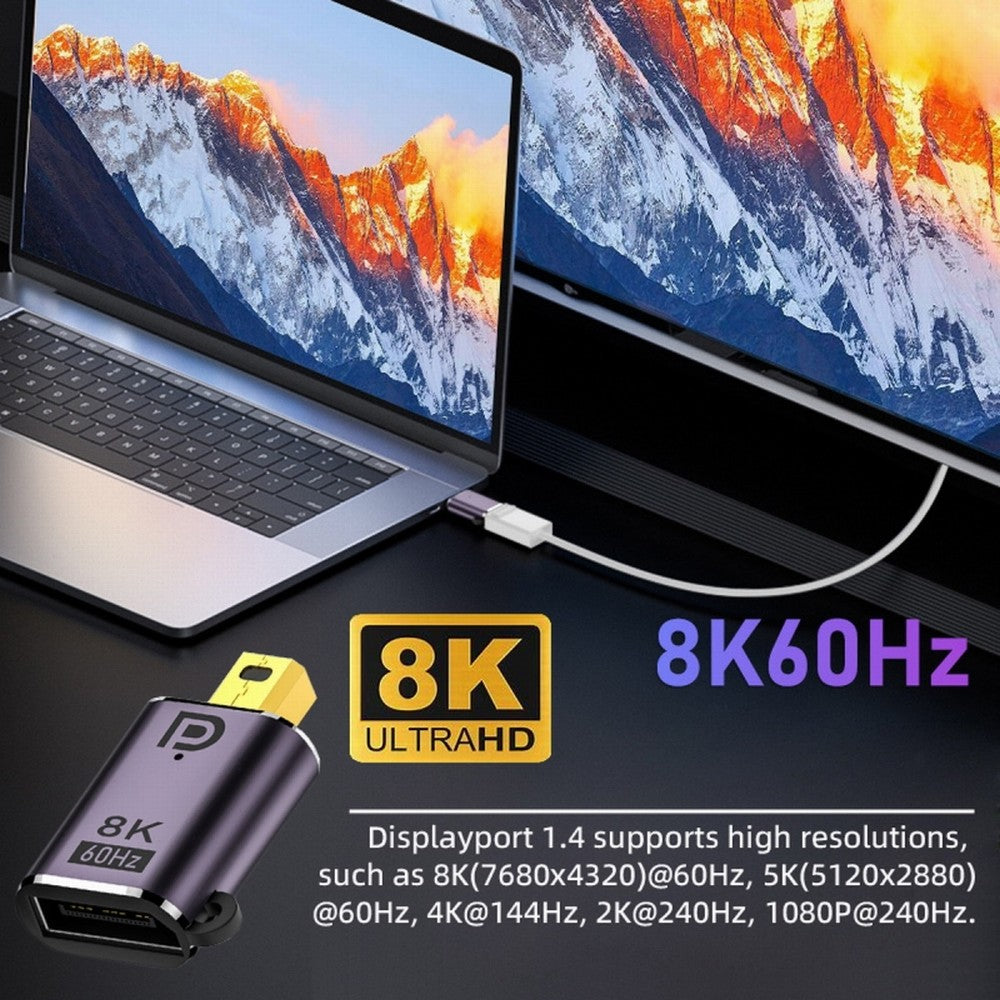 Chenyang Mini DisplayPort 1.4 Male to DP Female 8K 60hz Adapter Ultra-HD UHD 4K 144hz 7680*4320 for Video PC Laptop Monitor DP-036-8K01