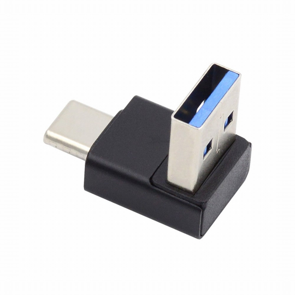 Chenyang Up Angled USB3.0 Type A Male to USB 3.1 Type C Male Data 10Gbps Charge Adapter 90 Degree for Laptop Phone UC-070-TC005