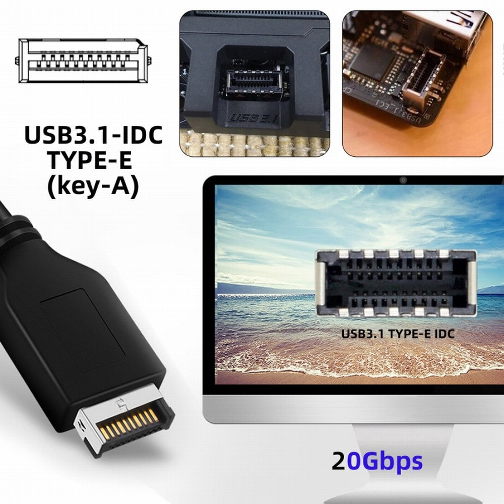 Chenyang USB 3.2 Gen2 Type-E 20Gbps Front Panel Socket to PCI-E 4X Express Card Adapter for Desktop Motherboard UC-104-EF