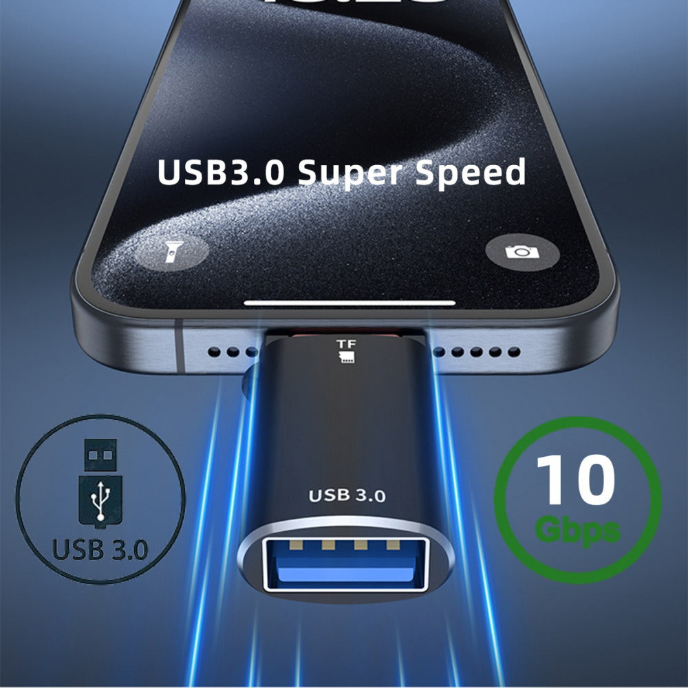 Chenyang 10Gbps USB-C Type-C to USB 3.0 Female OTG & TF Micro-SD Card Reader Adapter for Laptop Tablet Phone UC-035-TF