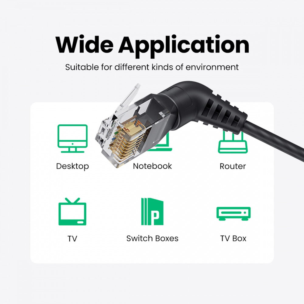 Chenyang CAT6 UTP Male to Male 360 Degree Angled Rotating Cable RJ45 8P8C 1000Mbps for Lan Ethernet Network UT-023