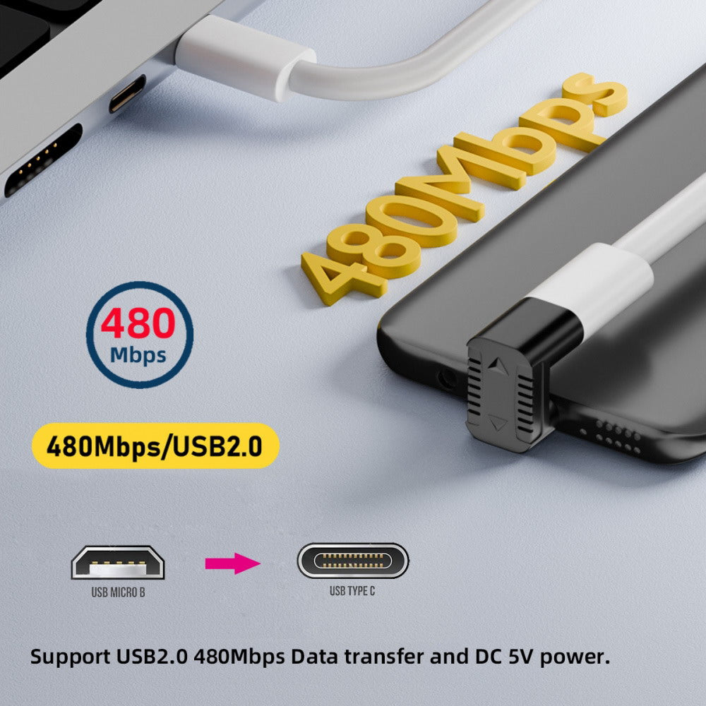 Chenyang 4pcs/lot USB-C USB2.0 Type C Female to Micro USB Male Power Data Adapter 360 Degree Opposite Down Back Angled UC-102-OS-4PCS