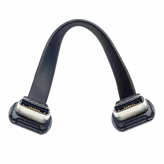 Chenyang USB-C Type C to USB-C Ultra Slim Flat Power USB2.0 Data Cable Angled Connector 65W Fast Charge for Laptop Tablet Phone
