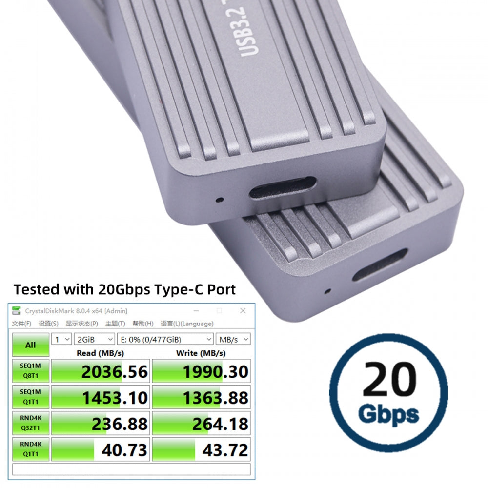 Chenyang 20Gbps Type-C USB3.2 USB4 to NVME M-key M.2 NGFF SATA SSD PCBA Enclosure 2280/2242/2230mm Adapter RTL9220 Chipset