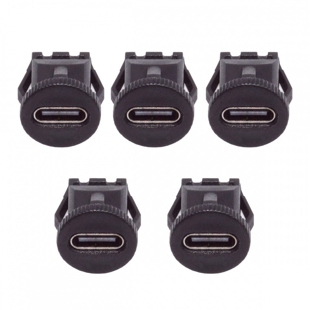5pcs/set DIY OEM Type C Female Socket Connector to 6Pin PCBA Pinout Round Latch Mount Type DC 5V/20V PD Power IP67