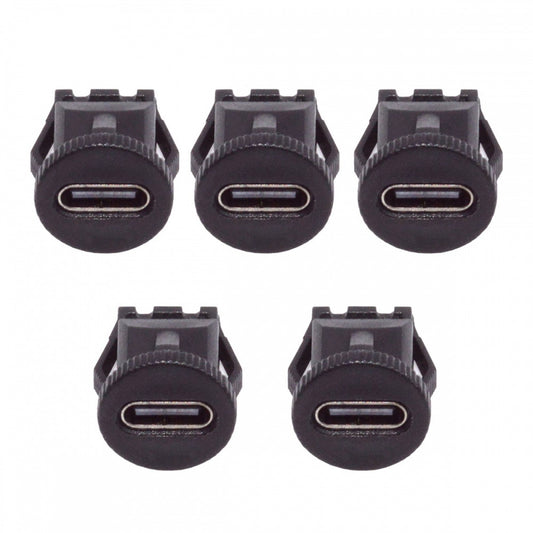 5pcs/set DIY OEM Type C Female Socket Connector to 6Pin PCBA Pinout Round Latch Mount Type DC 5V/20V PD Power IP67