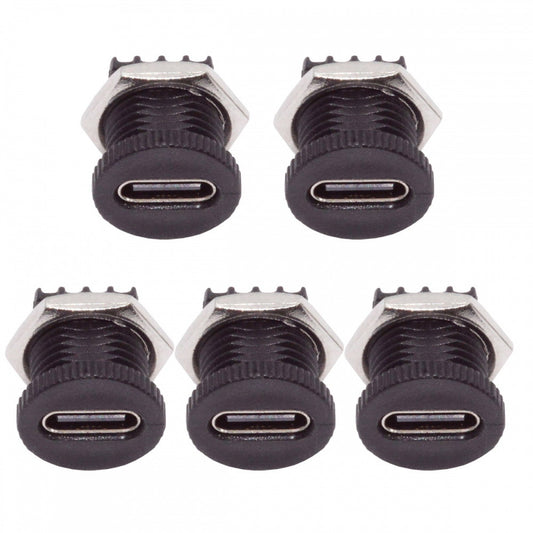 5pcs/set DIY OEM Type C Female Socket Connector to 6Pin PCBA Pinout Scew Nut Mount Type DC 5V/20V PD Power