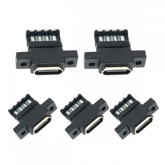 5pcs/set DIY OEM Type C Female Socket Connector to 6Pin PCBA Pinout Vertical Scew Mount Type DC 5V/20V PD Power