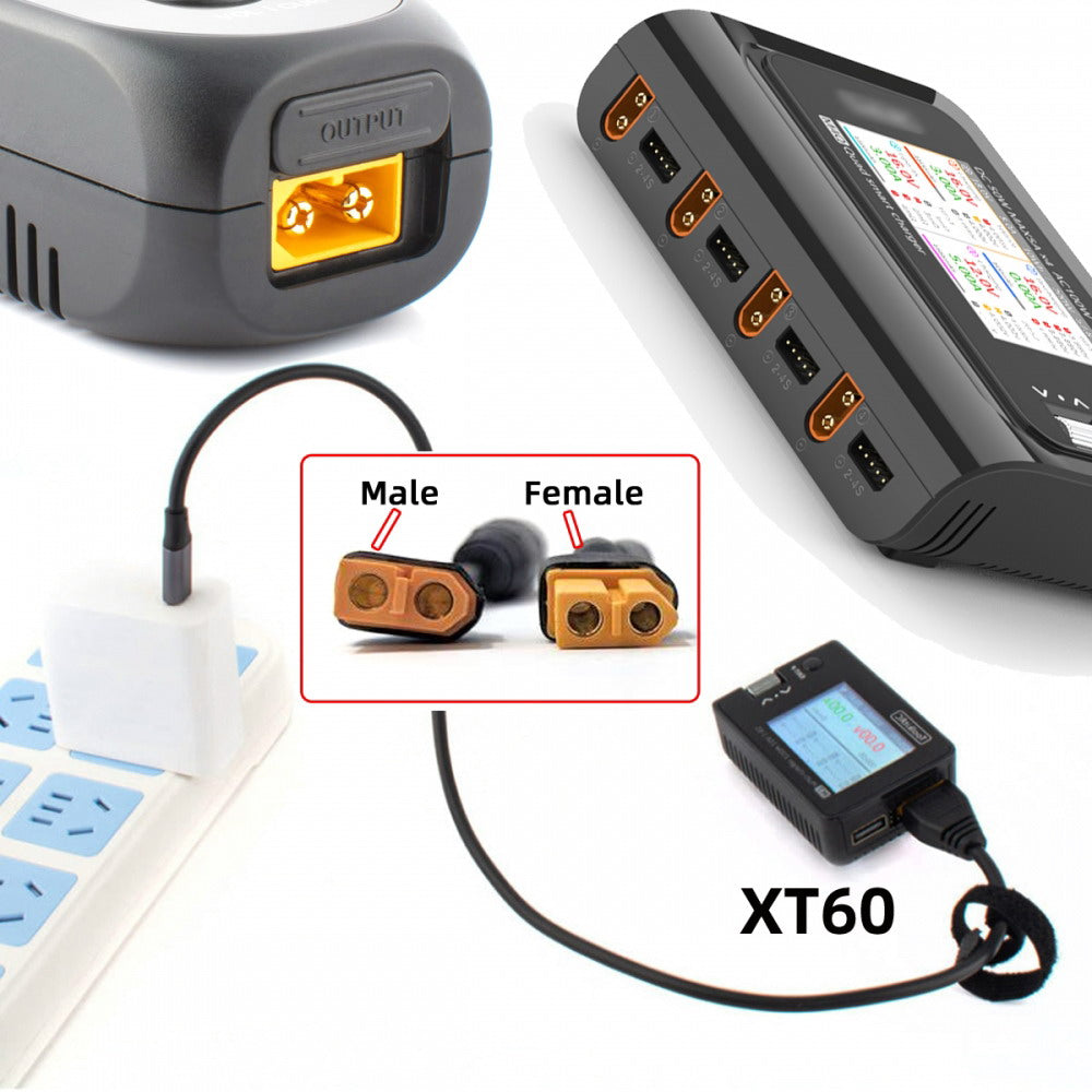 XT60 Female SC100 Protocol to Type-C Female Fast Charging Adapter for RC Lipo Battery Quadcopter Multicopter Aeromodelling