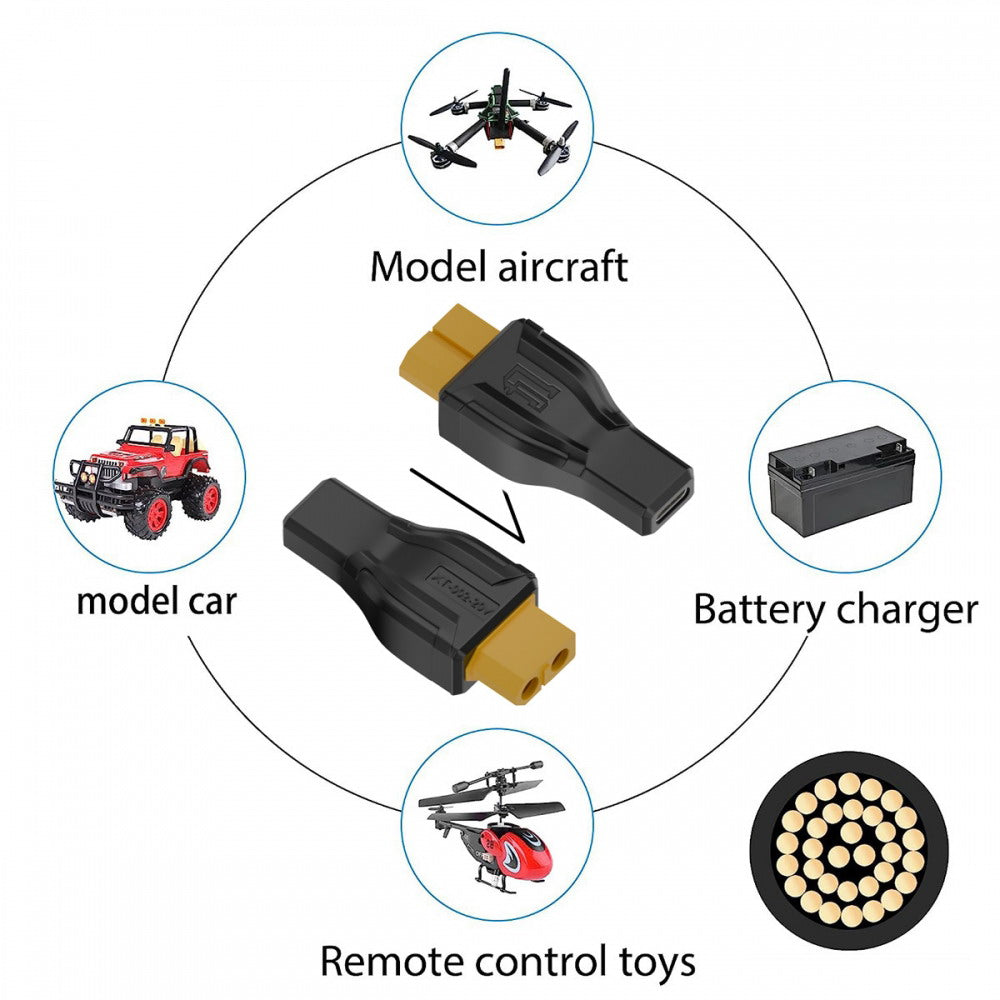 XT60 Female SC100 Protocol to Type-C Female Fast Charging Adapter for RC Lipo Battery Quadcopter Multicopter Aeromodelling