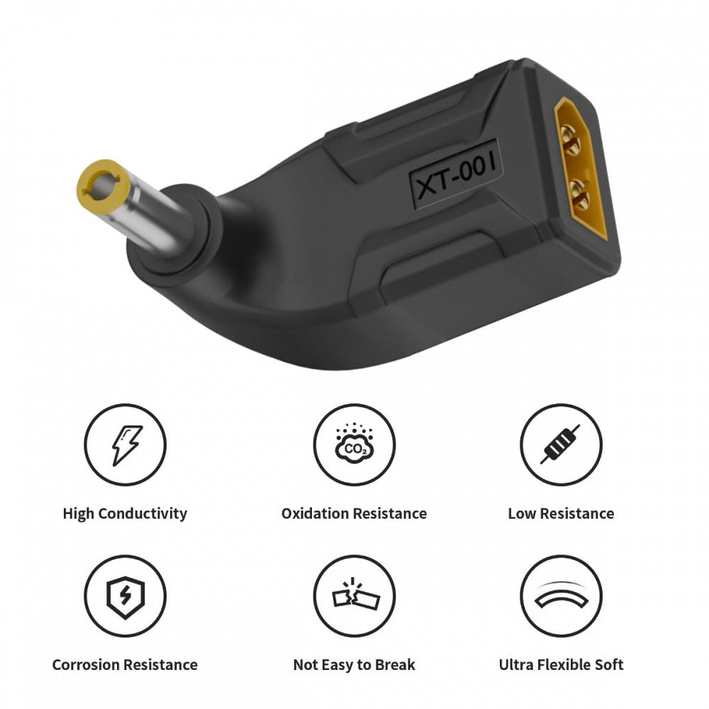 XT60 Male SC100 Protocol to DC 5.5x2.5mm Male Fast Charging Angled Vertical Adapter for RC Lipo Battery Quadcopter Multicopter Aeromodelling