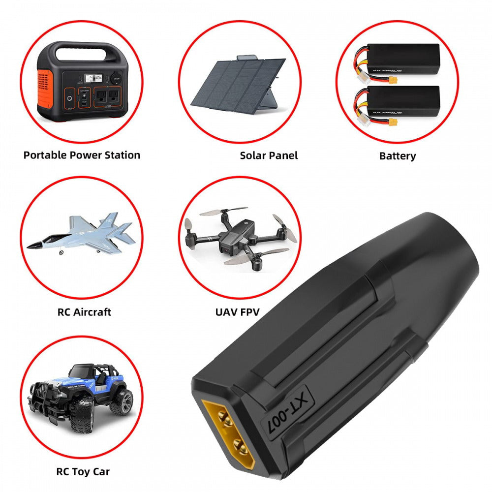 XT60 Male SC100 Protocol to DC 7.4x5.0mm Female Fast Charging  Adapter for RC Lipo Battery Quadcopter Multicopter Aeromodelling