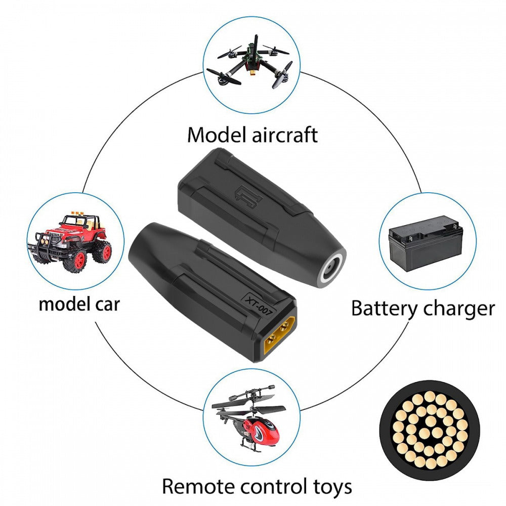 XT60 Male SC100 Protocol to DC 7.4x5.0mm Female Fast Charging  Adapter for RC Lipo Battery Quadcopter Multicopter Aeromodelling