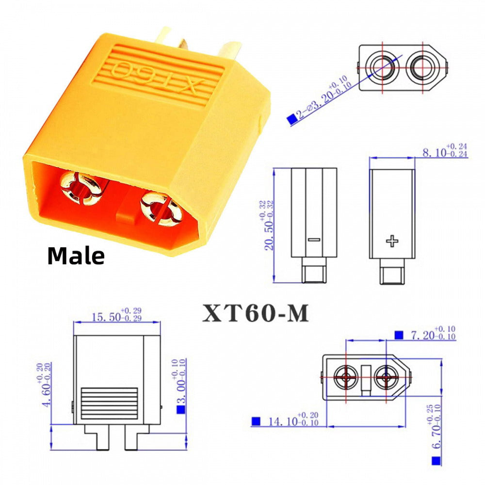 XT60 Male SC100 Protocol to DC 5.5x2.5mm Female Fast Charging Adapter for RC Lipo Battery Quadcopter Multicopter Aeromodelling