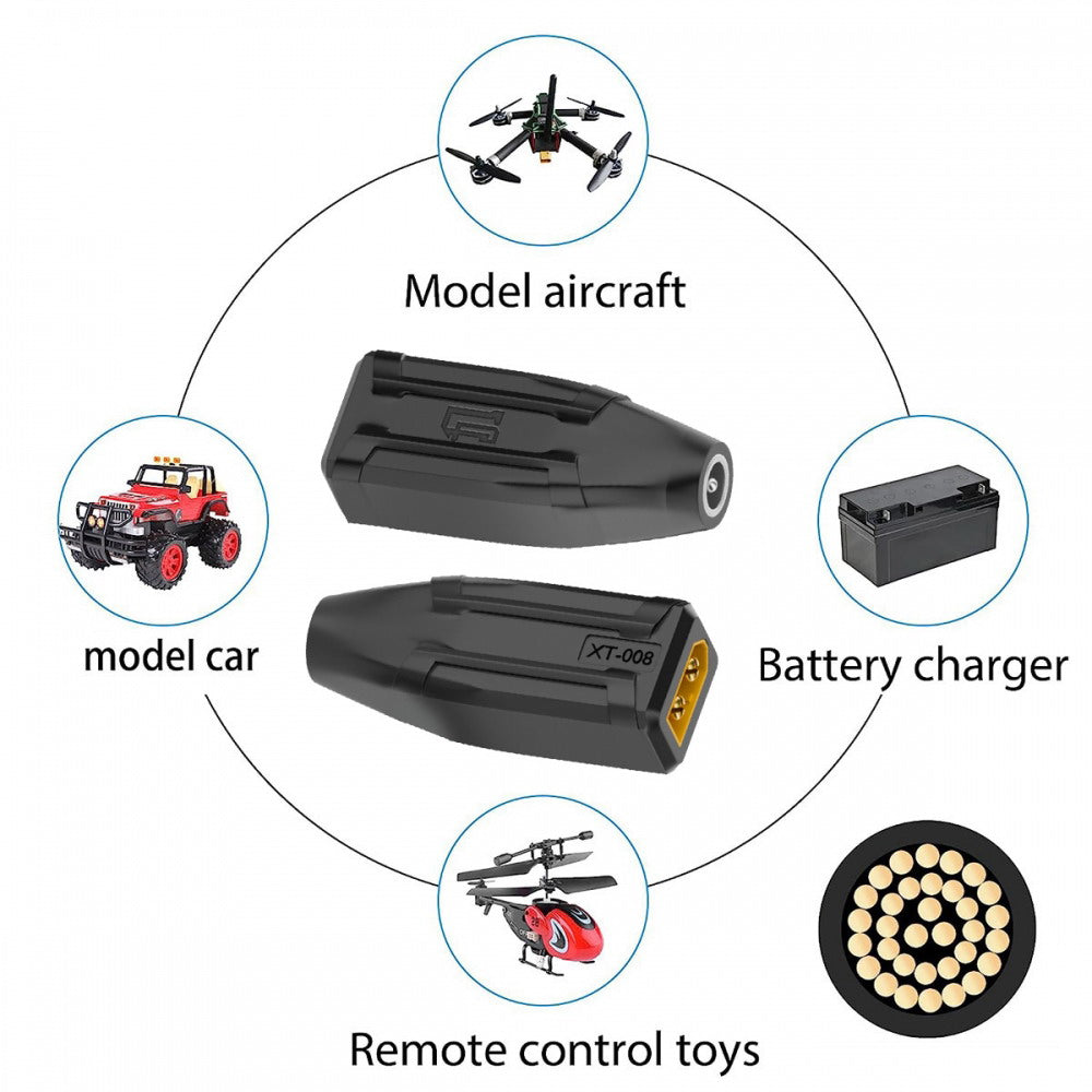 XT60 Male SC100 Protocol to DC 5.5x2.5mm Female Fast Charging Adapter for RC Lipo Battery Quadcopter Multicopter Aeromodelling