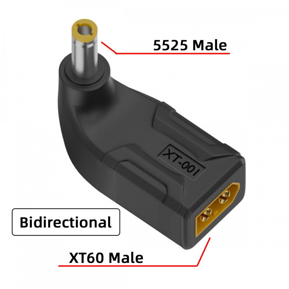 XT60 Male SC100 Protocol to DC 5.5x2.5mm Male Fast Charging Angled Vertical Adapter for RC Lipo Battery Quadcopter Multicopter Aeromodelling