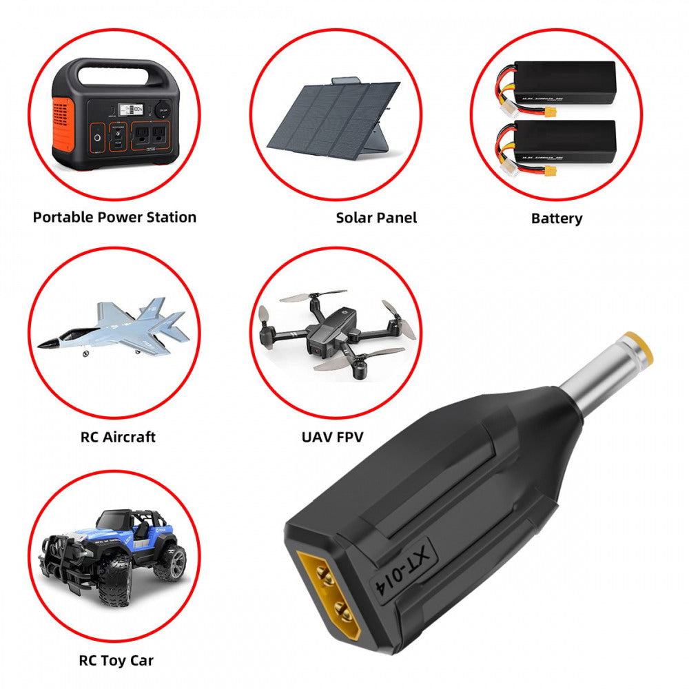 XT60 Male SC100 Protocol to DC 5.5x2.5mm Male Fast Charging Adapter for RC Lipo Battery Quadcopter Multicopter Aeromodelling