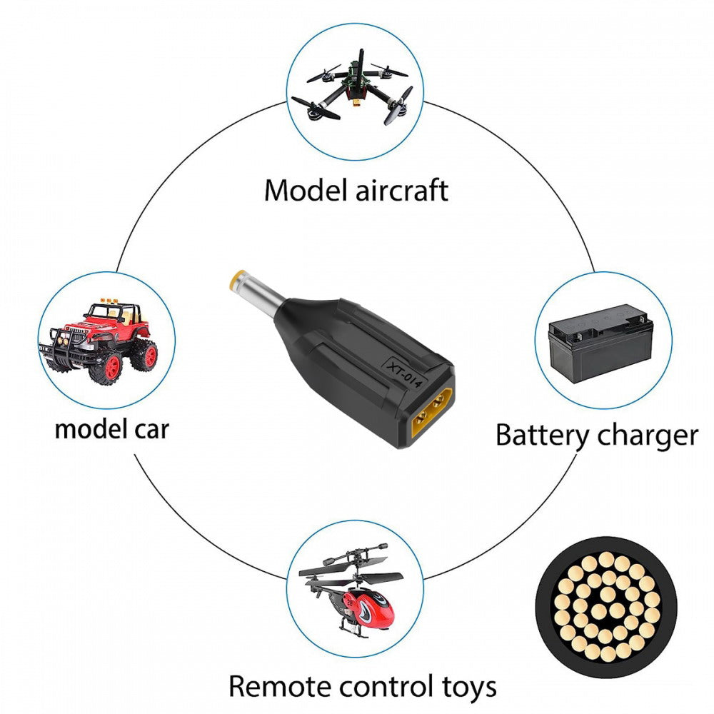 XT60 Male SC100 Protocol to DC 5.5x2.5mm Male Fast Charging Adapter for RC Lipo Battery Quadcopter Multicopter Aeromodelling
