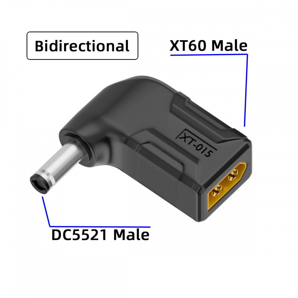 XT60 Male SC100 Protocol to DC 5.5x2.1mm Male Fast Charging Angled Horizontal Adapter for RC Lipo Battery Quadcopter Multicopter Aeromodelling