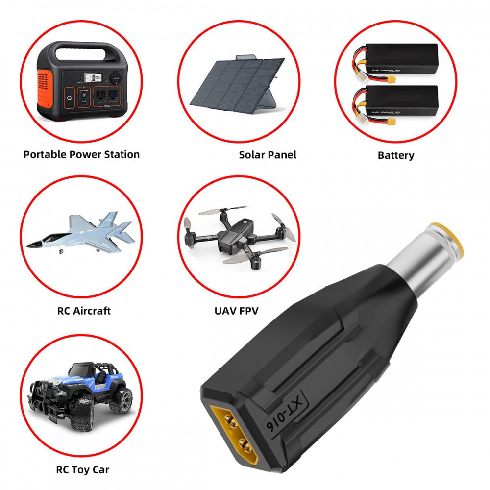 XT60 Male SC100 Protocol to DC 7.9x5.4mm Male Fast Charging Adapter for RC Lipo Battery Quadcopter Multicopter Aeromodelling