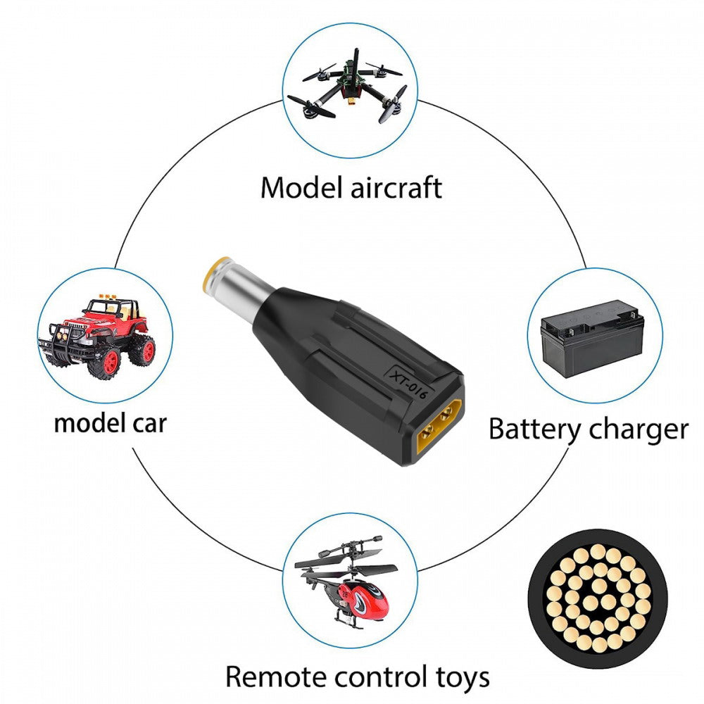 XT60 Male SC100 Protocol to DC 7.9x5.4mm Male Fast Charging Adapter for RC Lipo Battery Quadcopter Multicopter Aeromodelling