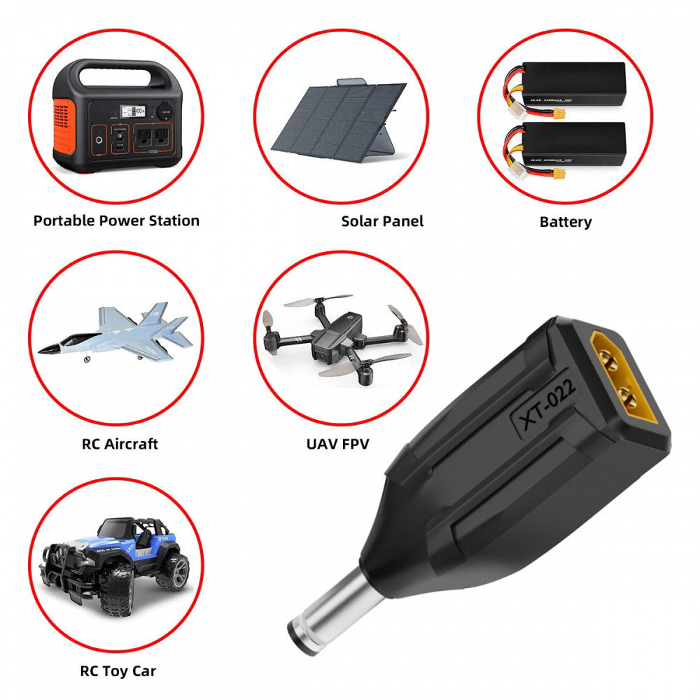XT60 Male SC100 Protocol to DC 5.5x2.1mm Male Fast Charging Adapter for RC Lipo Battery Quadcopter Multicopter Aeromodelling