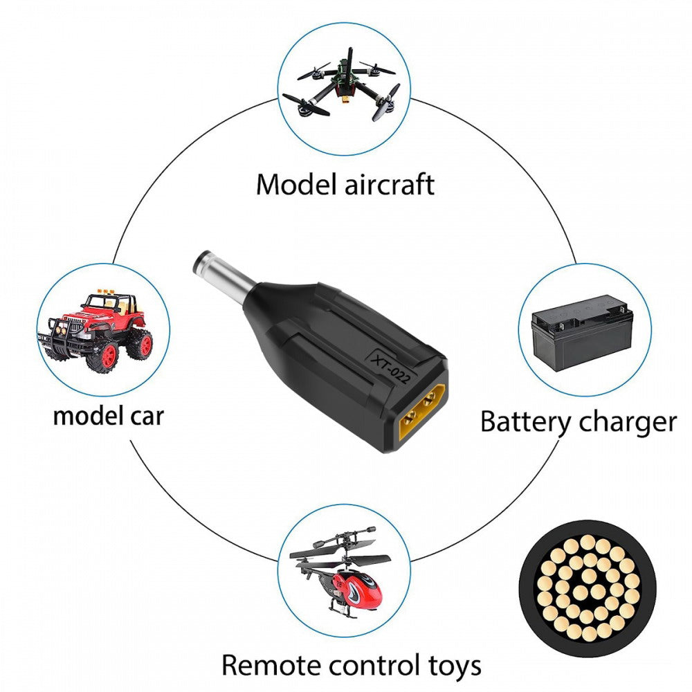 XT60 Male SC100 Protocol to DC 5.5x2.1mm Male Fast Charging Adapter for RC Lipo Battery Quadcopter Multicopter Aeromodelling