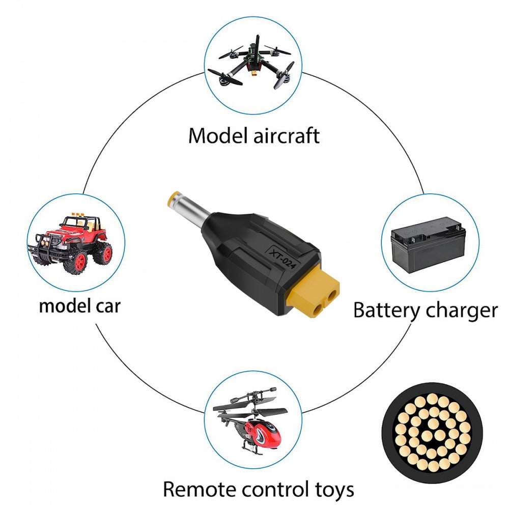 XT60 Female SC100 Protocol to DC 5.5x2.5mm Male Fast Charging Adapter for RC Lipo Battery Quadcopter Multicopter Aeromodelling